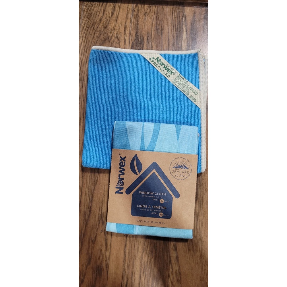 New Norwex Basic Package  Blue Enviro Cloth and  Wave Window Cloth